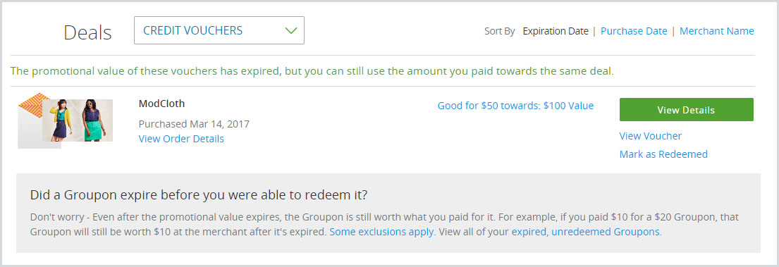 my groupon coupon expired
